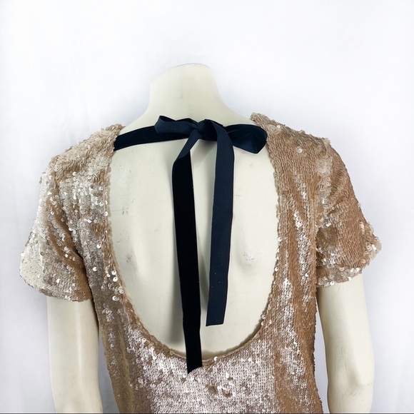 Fanco Gold Sequin Dress Short Sleeve size S - Picture 4 of 11